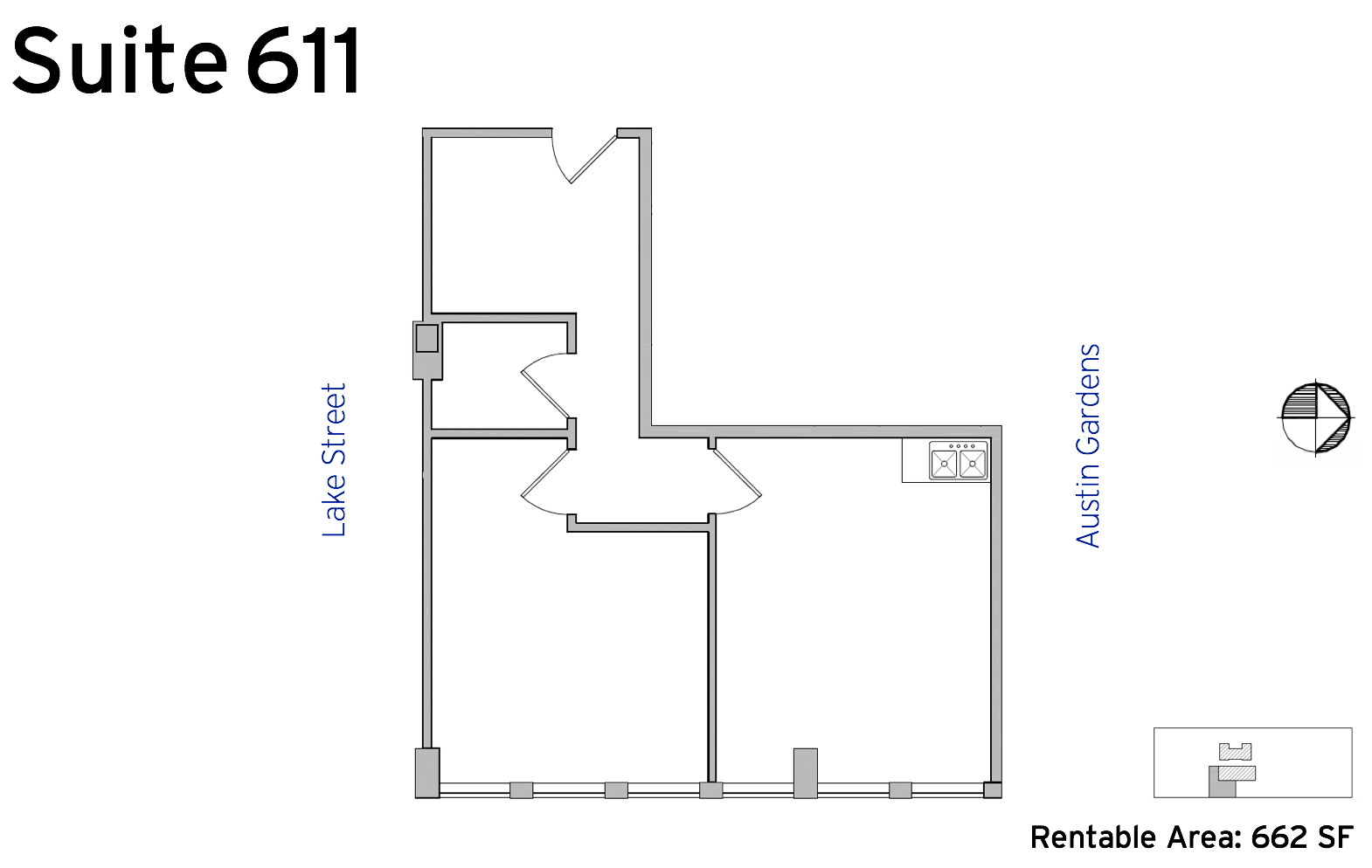 Suite 611 - 1010 Lake Street available office space floor plan